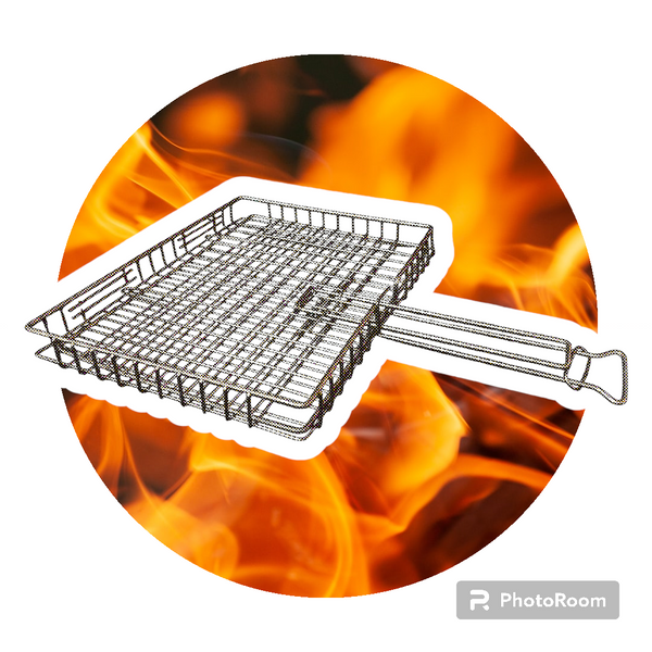 Large folding stainless-steel braai grid
